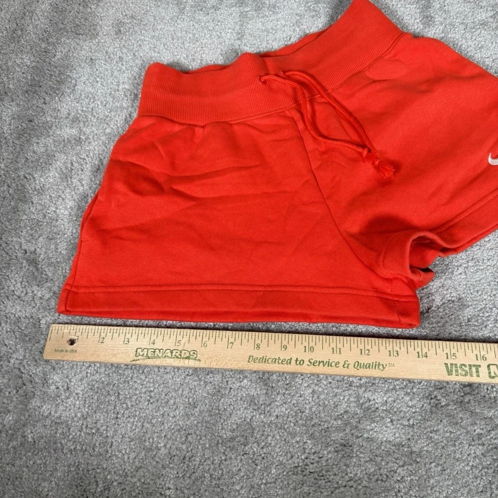 Nike Sportswear Sweat Shorts Womens XS Orange Fleece Phoenix High Waisted Loose